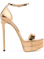 Dolce & Gabbana 145mm metallic-finish leather sandals - Or - thumbnail