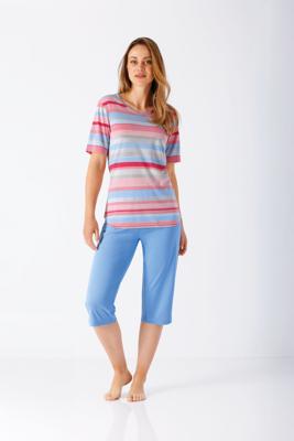 Roze blauw gestreepte dames pyjama Hajo Roze blauw gestreepte dames pyjama Hajo