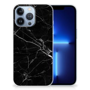 Apple iPhone 13 Pro TPU Siliconen Hoesje Marmer Zwart - Origineel Cadeau Vader