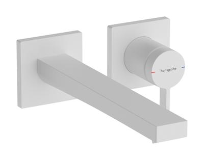 Hansgrohe Tecturis E Eéngreeps wastafelkraan inbouw voor wandmontage met uitloop 22,5 cm, mat wit