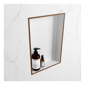 Wandnis Solid Surface Easy | In- en opbouw | 30x45x8 cm | 1 vak | Rust/Talc