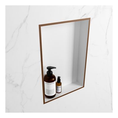 Wandnis Solid Surface Easy | In- en opbouw | 30x45x8 cm | 1 vak | Rust/Talc