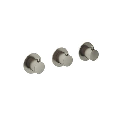 Hotbath Cobber afbouwdeel inbouw douche thermostaat met 2 stopkranen horizontale plaatsing geborsteld nikkel CB7067EXTGN