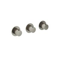 Hotbath Cobber afbouwdeel inbouw douche thermostaat met 2 stopkranen horizontale plaatsing geborsteld nikkel CB7067EXTGN