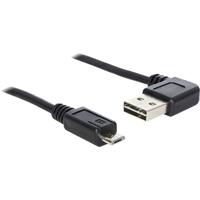 DeLOCK usb 2.0 male left/right > micro-b, 3m kabel (zwart, 83384)