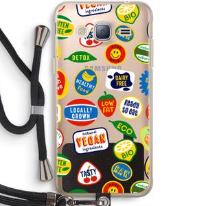 Fruitsticker: Samsung Galaxy J3 (2016) Transparant Hoesje met koord