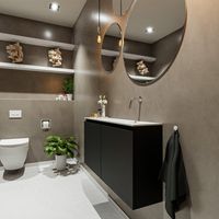 Toiletmeubel Mondiaz Ture | 100 cm | Meubelkleur Urban | Eden wastafel Talc Rechts | Zonder kraangat
