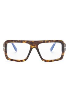 TOM FORD Eyewear lunettes de vue à effet écailles de tortue - Marron