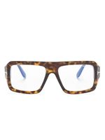 TOM FORD Eyewear lunettes de vue à effet écailles de tortue - Marron