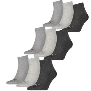 Puma Quarter Sokken Plain 9-pack Antraciet Melange-47/49