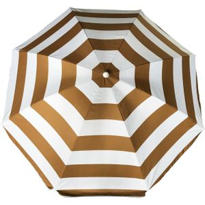 Parasol - goud - gestreept - D140 cm - UV-bescherming - incl. draagtas