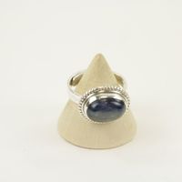 Zilveren Ring met Kyaniet Maat 18 - Verstelbaar (Sterling Zilver 925)