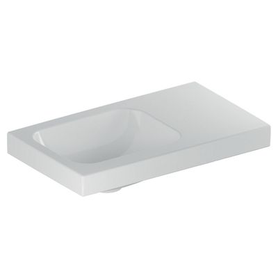 Geberit iCon Light fontein 53x31 cm, 1 kraangat, zonder overloop aflegvlak rechts, wit Geberit iCon Light fontein 53x31 cm, 1 kraangat, zonder overloop aflegvlak rechts, wit