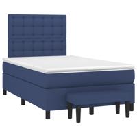 Boxspring met matras stof blauw 120x190 cm