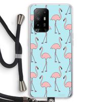 Anything Flamingoes: Oppo A95 5G Transparant Hoesje met koord