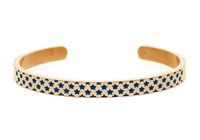 CO88 Collection 8CB-90103 - Stalen bangle armband - ster patroon - one-size - goudkleurig - thumbnail