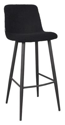 LABEL51 Barkruk 'Jep' Teddy, kleur Zwart (zithoogte 78cm)