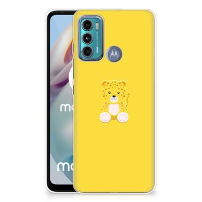 Motorola Moto G60 Telefoonhoesje met Naam Baby Leopard Motorola Moto G60 Telefoonhoesje met Naam Baby Leopard