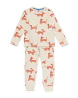 HEMA Kinderpyjama stretch katoen hond beige (beige)