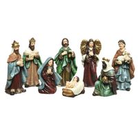 Decoris kerststalbeelden - set 8x stuks - tot 9 cm - polyresin - Kerststallen