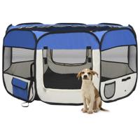 VidaXL Hondenren inklapbaar met draagtas 125x125x61 cm blauw