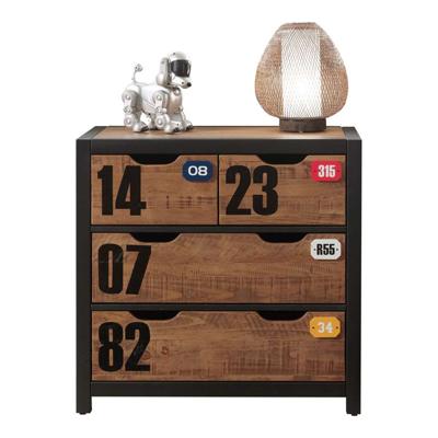 Leen Bakker - Vipack Commode Alex - Bruin - 86x42x83 Cm - Hout/MDF - Zwart#Bruin