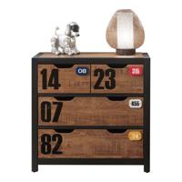 Leen Bakker - Vipack Commode Alex - Bruin - 86x42x83 Cm - Hout/MDF - Zwart#Bruin