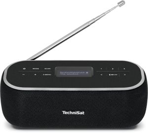 TechniSat DIGITRADIO BT 1 Radio DAB+, VHF (FM) AUX, Bluetooth Handsfreefunctie, Incl. microfoon, Wekfunctie, Oplaadbaar Zwart