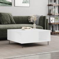 Salontafel 80x80x36,5 cm bewerkt hout wit - thumbnail