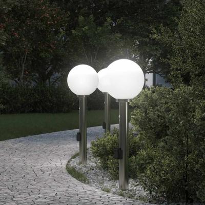 Bolderverlichting met sensor en stopcontact 3 stuks 80 cm roestvrij staal IP44