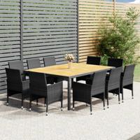 11-delige Tuinset poly rattan grijs
