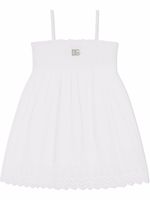 Dolce & Gabbana Kids robe en popelien à broderies - Blanc