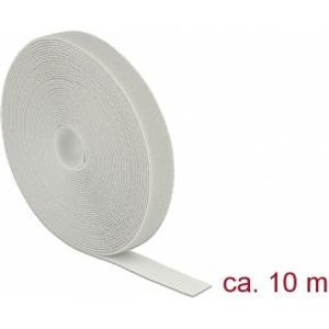 Delock 18281 Klittenband op rol L 10 m x B 20 mm grijs