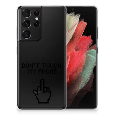Samsung Galaxy S21 Ultra Silicone-hoesje Finger Don't Touch My Phone