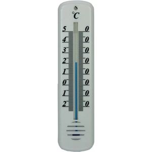 Thermometer buiten - wit - kunststof - 14 cm   -
