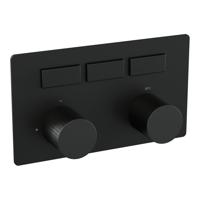 BRAUER Stripe 3-weg Inbouwthermostaat - drukknoppen - in- en afbouwdelen - mat zwart 5-S-356