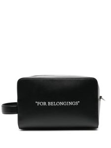 Off-White trousse de toilette Quote en cuir - Noir