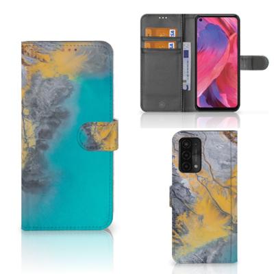 OPPO A54 5G | A74 5G | A93 5G | Bookcase | Marble Blue Gold