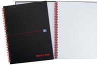 Oxford BLACK N&apos; RED spiraalblok karton, 140 bladzijden ft A5, gelijnd