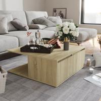 Salontafel 80x80x31 cm bewerkt hout sonoma eikenkleurig