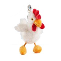 Pluche kip knuffel sleutelhanger 12 cm - thumbnail