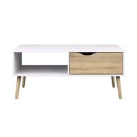 Leen Bakker - Salontafel Delta - /eikenkleur - 43,3x98,6x60,1 Cm - Hout - Wit - 98.6x43.3x60.1 Cm