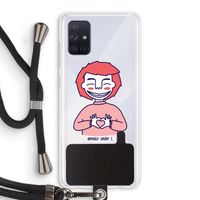 Hartje: Samsung Galaxy A71 Transparant Hoesje met koord