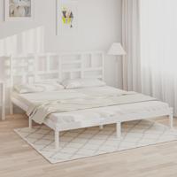 Bedframe massief hout wit 180x200 cm