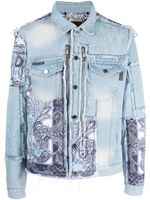 Philipp Plein veste en jean à imprimé bandana - Bleu