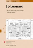 Wandelkaart - Topografische kaart 1286 St.Leonard | Swisstopo - thumbnail