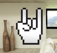 Sticker hand punk rock and roll
