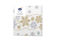 Servetten Snow Glitter White 3-laags tissue 24 x 24 cm - Duni