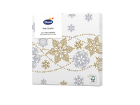 Servetten Snow Glitter White 3-laags tissue 24 x 24 cm - Duni - thumbnail