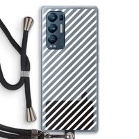 Strepen zwart-wit: Oppo Find X3 Neo Transparant Hoesje met koord